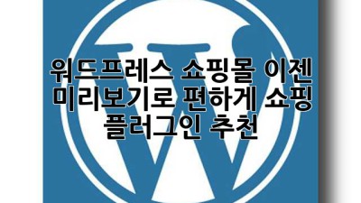 워드프레스 쇼핑몰? 이젠 미리보기로 편하게! 쇼핑 플러그인 추천
